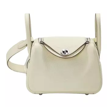 HERMES Сумка Lindy Clemence Bullock из кожи, портативная, через плечо, мини, женская, цвет Milton, желтый