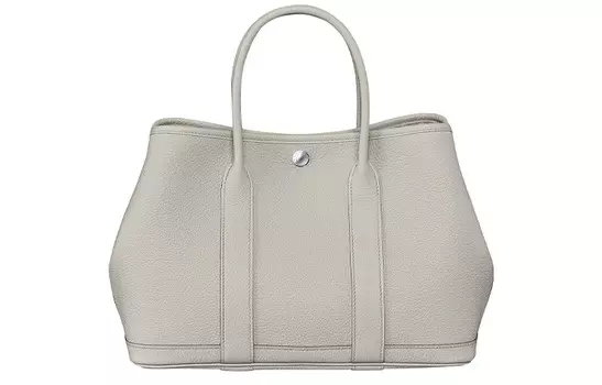 HERMES Сумка-мессенджер Garden Party из телячьей кожи, унисекс, 8 л, цвет "Beton Glacier White"