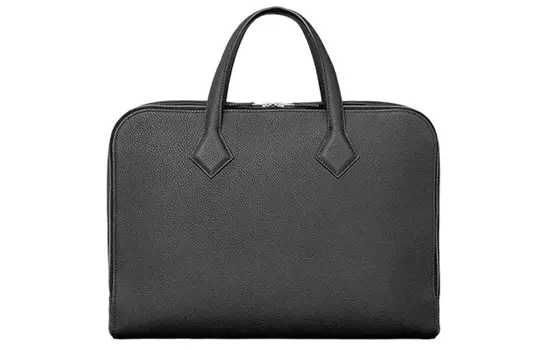HERMES Сумка Victoria Light Togo из телячьей кожи, деловая, мужская, черная, обычная