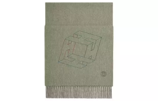 HERMES Вязаный шарф унисекс зеленый