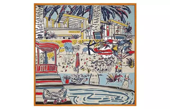 HERMES Вязаный шарф женский красный