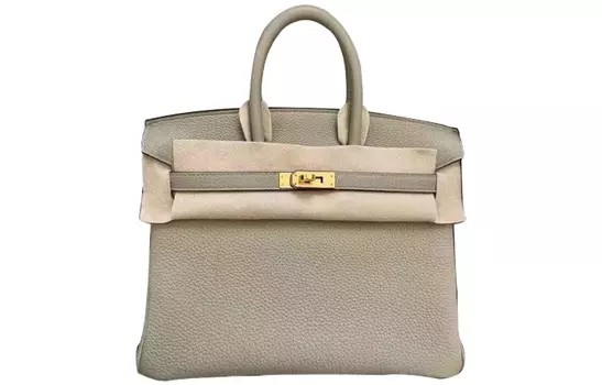 HERMES Женская сумка Birkin из коровьей кожи, цвет шалфейно-зеленый