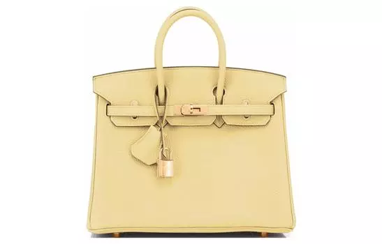HERMES Женская сумка Birkin Togo из телячьей кожи Birkin, размер 1Z, желтая, с принтом «Jaune Poussin Chick»