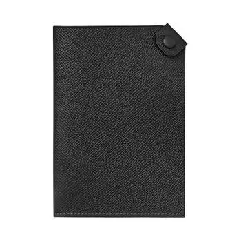 HERMES Женский черный кошелек для паспорта из кожи Tarmac