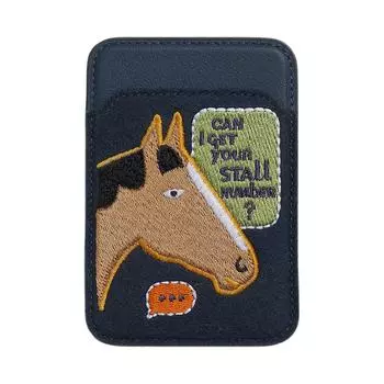 HERMES Женский держатель карт Magsafe Swift из кожи и фетра, стандартный, темно-синий