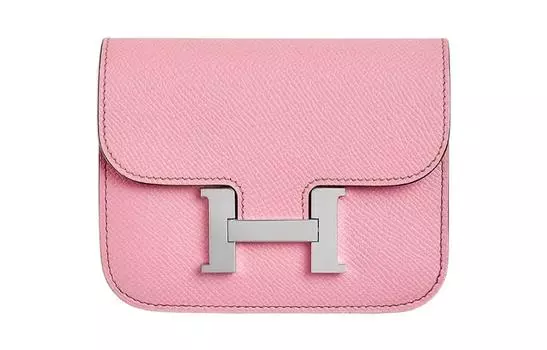 HERMES Женский клатч-кошелек из кожи Epsom, розовый, 5 шт
