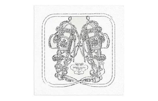 HERMES Женский шелковый шарф Brides De Gala бежевого цвета