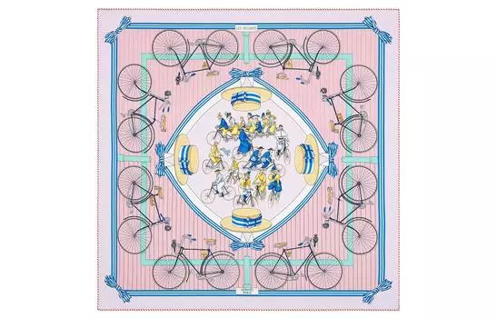 HERMES Женский шелковый шарф Carre, розовый