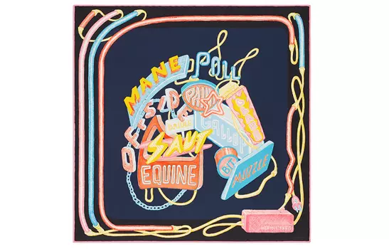 HERMES Женский шелковый шарф Chevaloscope темно-фиолетового цвета