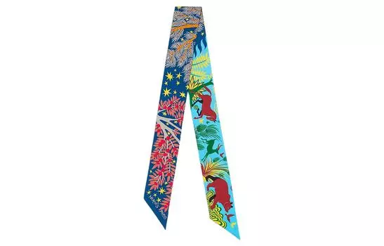 HERMES Женский шелковый шарф цвета морской волны/лазурного цвета