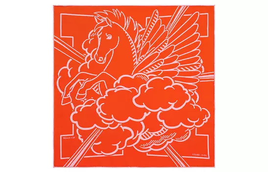 HERMES Женский шелковый шарф цвета вермилион/розовый