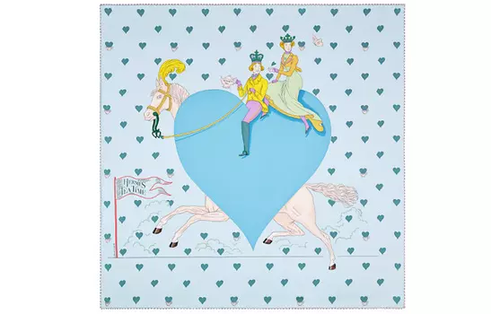 HERMES Женский шелковый шарф Tea Time, синие