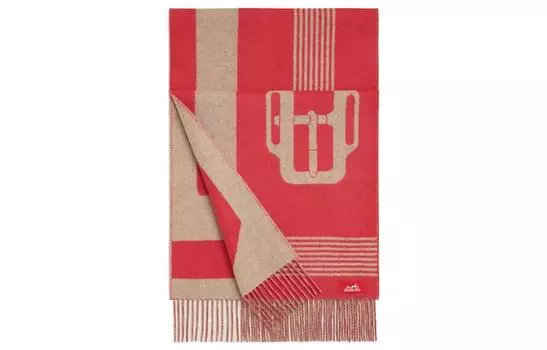 HERMES Женский вязаный шарф Casaque красного цвета