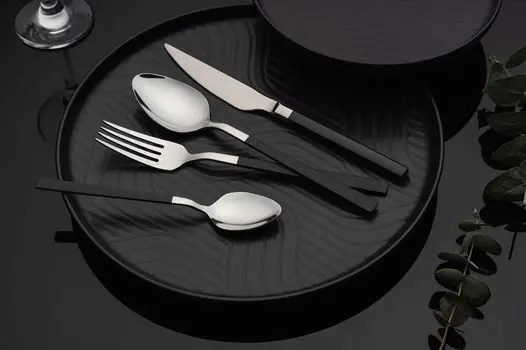 Hermia, CBK24CH-BL, набор столовых приборов (24 предмета), хром, 21 х 21 см Hermia Concept, серебро