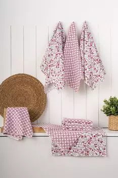 Hermia Concept, 116, набор полотенец для мытья (10 шт.), красный, 100 % ХЛОПОК, 35 х 70 см