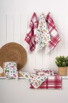 Hermia Concept, 118, набор полотенец для мытья (10 шт.), красный, 100 % ХЛОПОК, 35 х 70 см