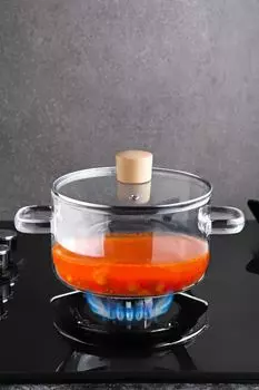 Hermia Concept, -BambuKapakTencere, кастрюля, прозрачный, 100% боросиликатное стекло, 1900 мл