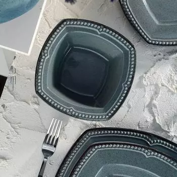 Hermia Concept, Ktahya- KTP2889, синий, обеденный сервиз, 100% фарфор, темно-синий