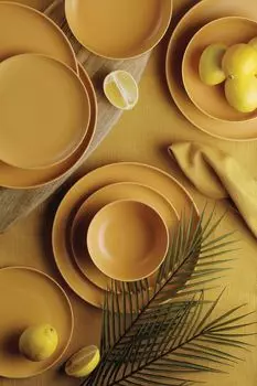 Hermia Concept, Ktahya- KTP3394, матовый, желтый, обеденный сервиз, 100% фарфор