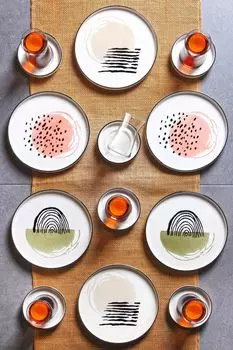 Hermia Concept, MCH09206, набор для завтрака (18 предметов), разноцветный, 100% КЕРАМИКА, 19 х 19 см