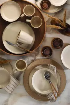 Hermia Concept, MOD16Y2730P02, обеденный сервиз (16 предметов), кремовый, 24 х 24 см, бежевый