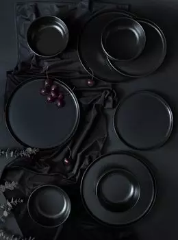 Hermia, X000134710000000, набор керамической посуды (18 предметов), черный, 28 х 28 см Hermia Concept