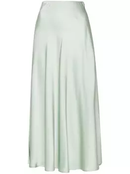 Herno атласная юбка миди с завышенной талией, зеленый
