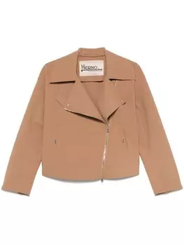 Herno байкерская куртка из джерси, коричневый