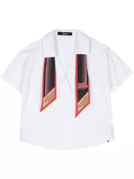 Herno блузка с шарфом и логотипом, белый