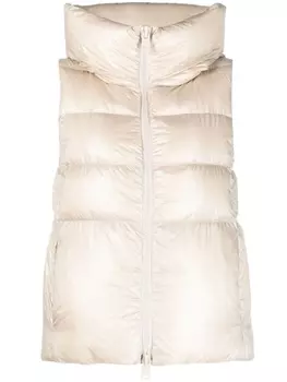 Herno дутый жилет на молнии с капюшоном, нейтральный цвет