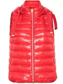 Herno дутый жилет с капюшоном, красный