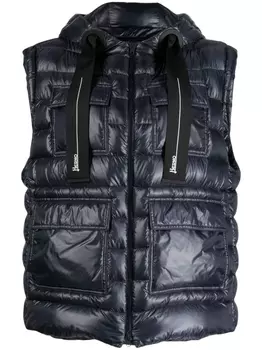 Herno дутый жилет с логотипом, синий