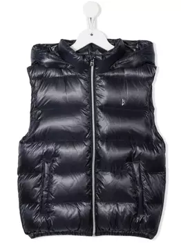 Herno дутый жилет с логотипом, синий