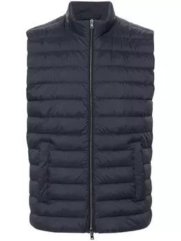 Herno дутый жилет с монограммой, синий