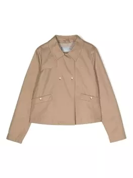 Herno двубортный пиджак с логотипом, коричневый