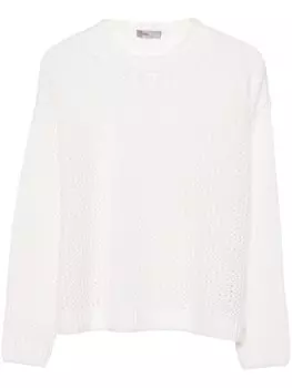 Herno джемпер рыхлой вязки с круглым вырезом, белый