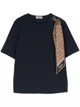 Herno футболка с контрастной вставкой, синий