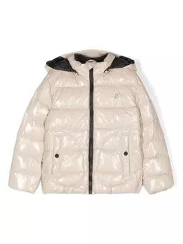 Herno Kids куртка-пуховик с логотипом, нейтральный цвет