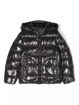 Herno Kids куртка-пуховик с логотипом, серый