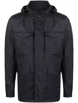 Herno куртка на молнии с капюшоном, синий