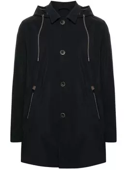 Herno куртка на пуговицах с капюшоном, синий