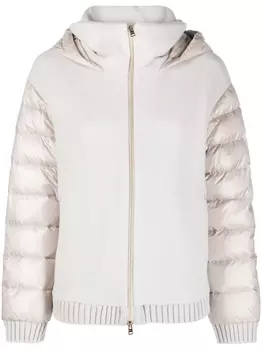 Herno куртка с дутыми рукавами и капюшоном, серый