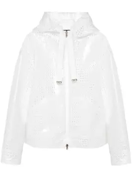 Herno куртка с капюшоном и кружевным узором, белый