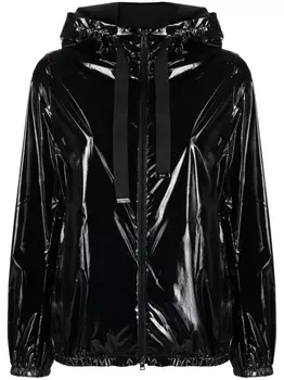 Herno куртка с капюшоном и нашивкой-логотипом, черный