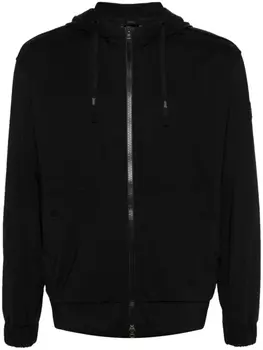 Herno куртка с капюшоном и нашивкой-логотипом, черный