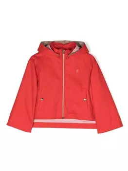 Herno куртка с капюшоном и вышитым логотипом, красный