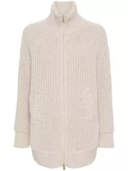 Herno куртка с высоким воротником и вставками, нейтральный цвет