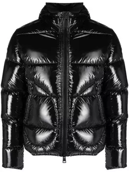 Herno ламинированный пуховик с капюшоном, черный