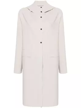 Herno однобортное пальто с капюшоном, серый