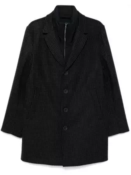 Herno однобортное пальто с рисунком «гусиная лапка», черный